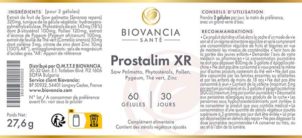 liste ingredient prostalim xr