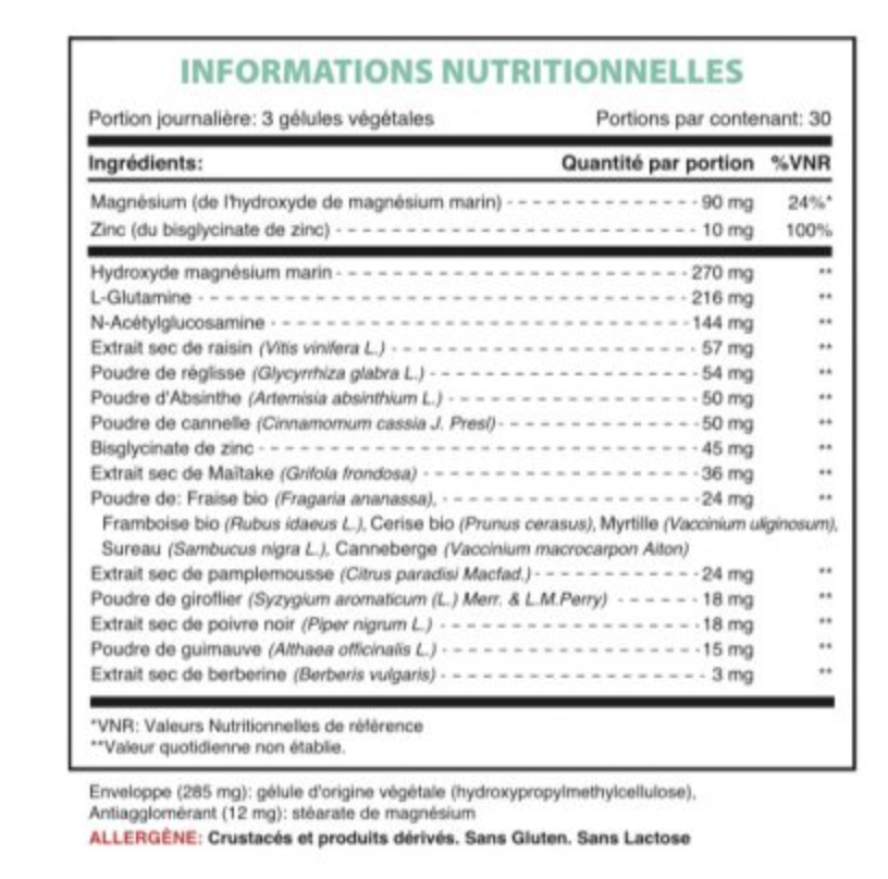 liste ingredients nutra digest