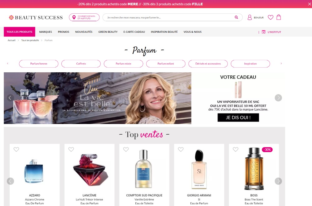 Site de parfum pas cher et fiable Beauty Success