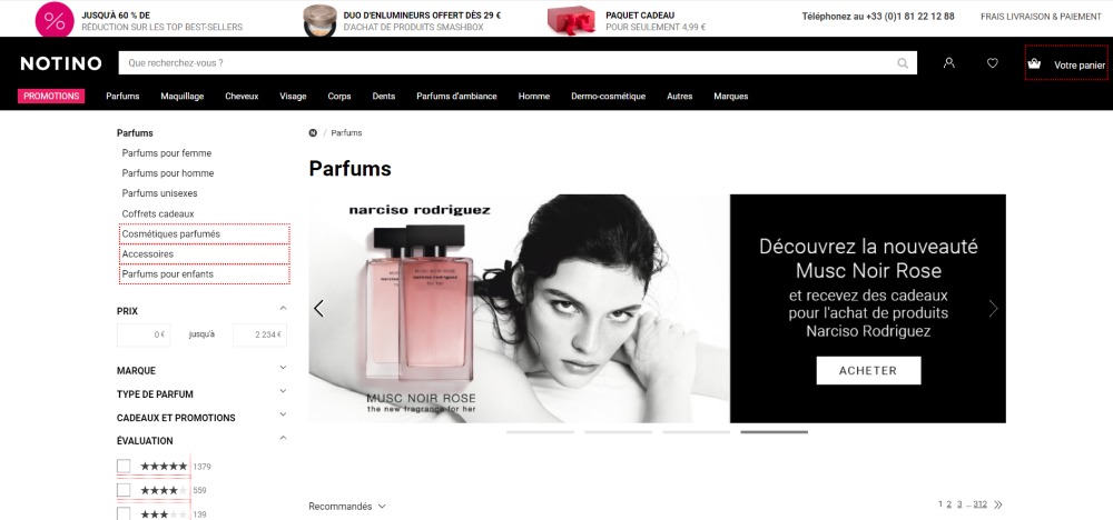 Site de parfum pas cher et fiable Notino