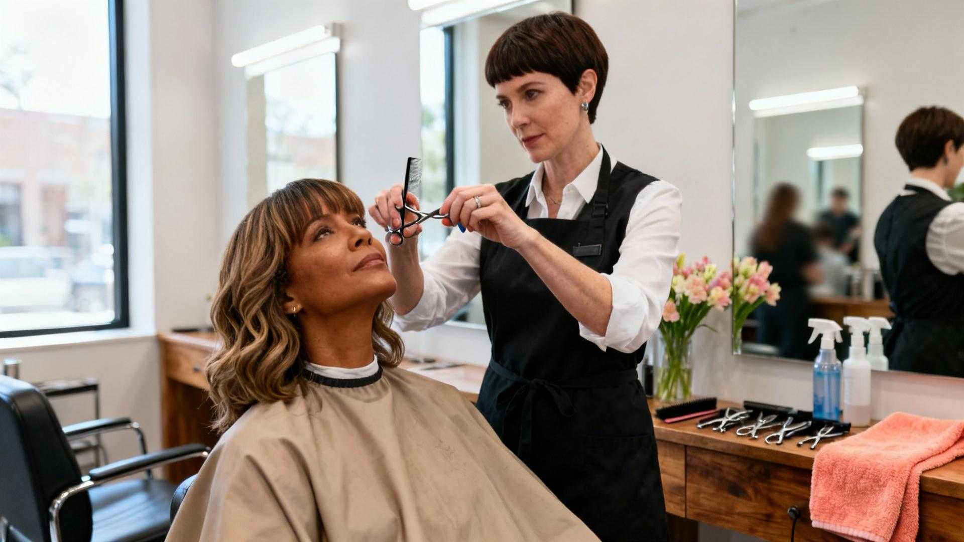 If your face is round and your hair fine stylists say these 3 bangs prevent aging